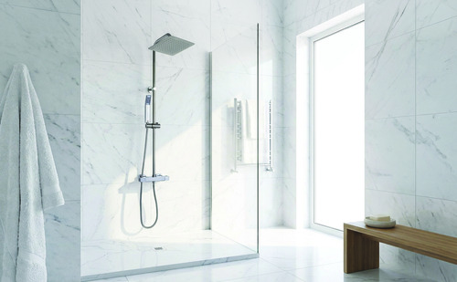 Colonne de douche thermostatique Inox chromée